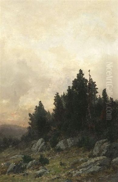 Morgendammerung Oil Painting by Georg Oeder