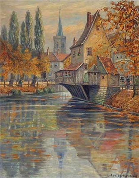 Ansicht In Erfurt Oil Painting by Max Oehler