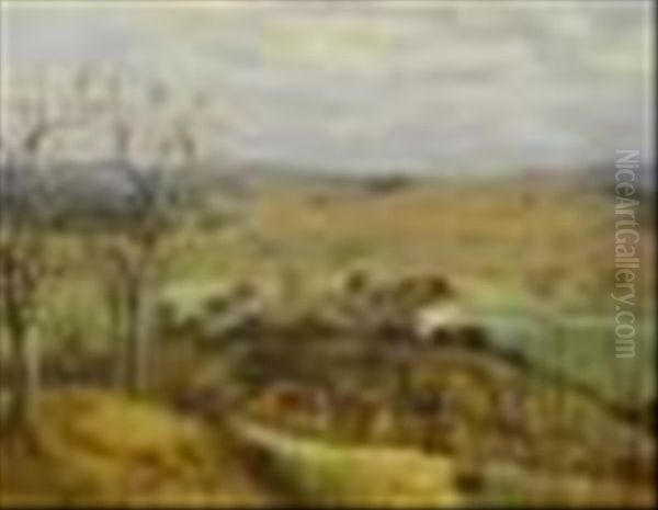 Blick Auf Die Kreuzburg Bei Eisenach Im Herbst Oil Painting by Max Oehler