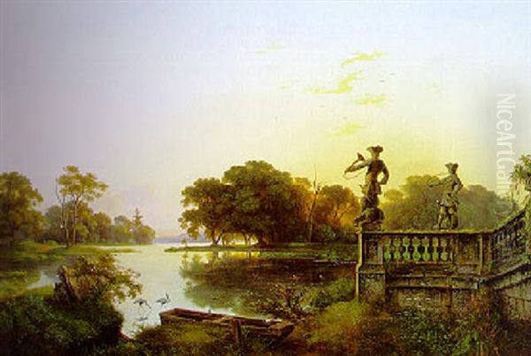 Aus Moritzburg Oil Painting by Ernst Ferdinand Oehme