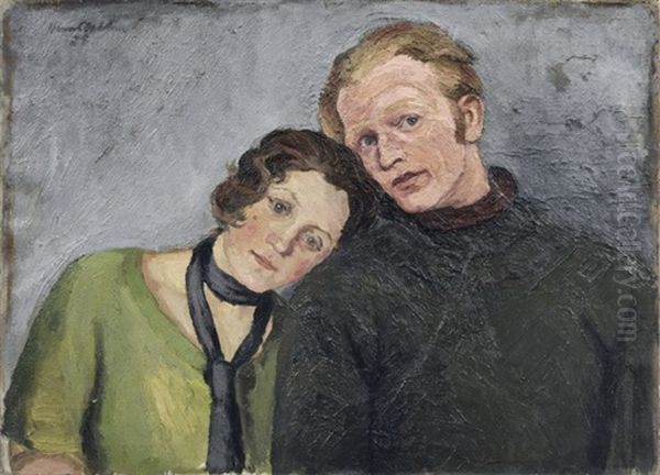 Doppelportrait Des Kunstlers Mit Seiner Ehefrau Ruth Oil Painting by Hanns Oehme