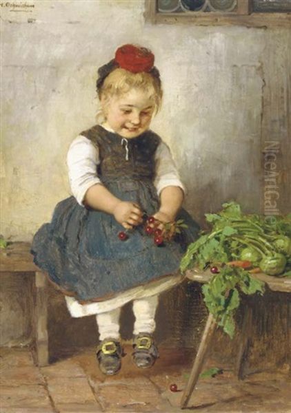 Sweet Cherries Oil Painting by Hugo Oehmichen