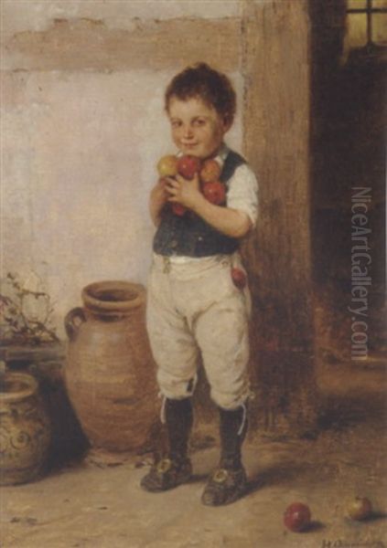 Den Lille Aebletyv Oil Painting by Hugo Oehmichen