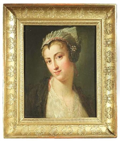 Bildnis Einer Jungen Frau Mit Spitzenhaube Oil Painting by August Friedrich Oelenhainz