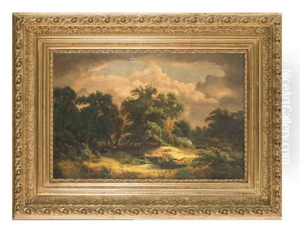 Waldlandschaft Oil Painting by Meta Oelrichs