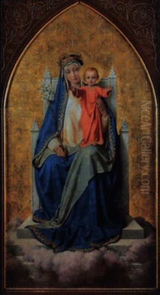 Die Thronende Muttergottes Mit Dem Jesuskind Oil Painting by Baronin Anna Maria Freiin von Oer