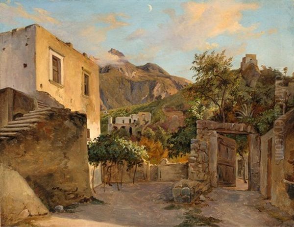 Ischia Oil Painting by Theobald Freiherr von Oer