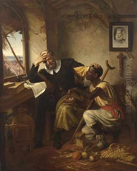 The Offering Oil Painting by Theobald Freiherr von Oer