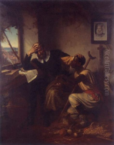 The Offering Oil Painting by Theobald Freiherr von Oer