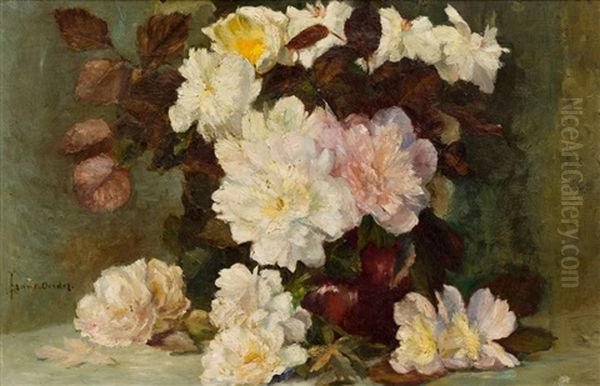 Peonies Oil Painting by Frans David Oerder