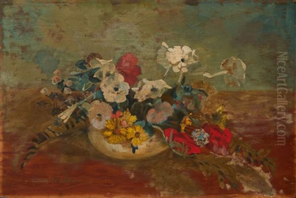 Still Life Of Flowers In A Vase Oil Painting by Frans David Oerder