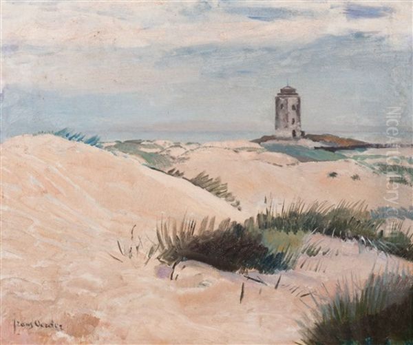 The Lighthouse Of Katwijk Aan Zee Oil Painting by Frans David Oerder