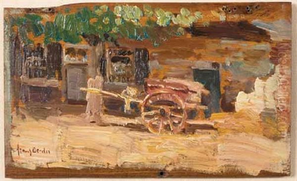 Wagon Oil Painting by Frans David Oerder