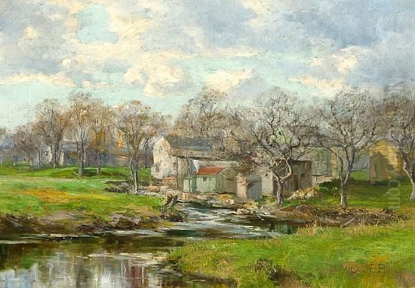 View Of A Village Oil Painting by Olive Parker Black