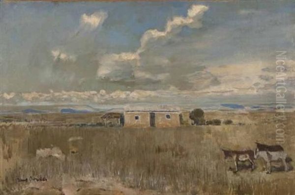 Cattle Beside A Building Oil Painting by Frans David Oerder