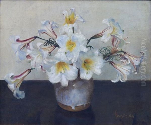 Still Life With St. Joseph Lilies Oil Painting by Frans David Oerder