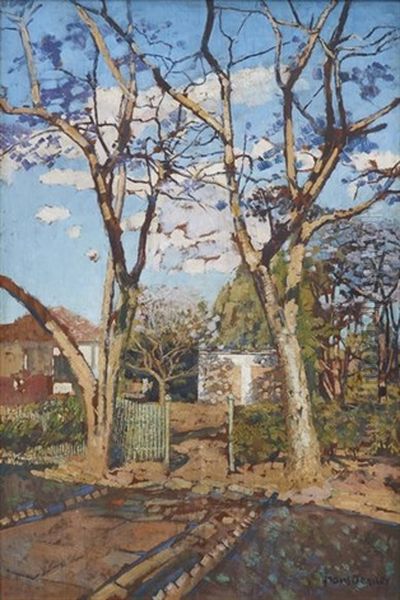 The Artist's Garden, Eastwood Street, Pretoria Oil Painting by Frans David Oerder