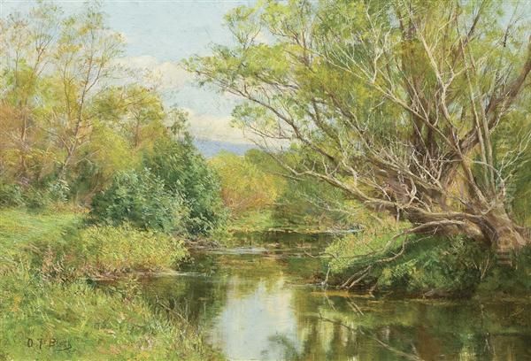 A Brook In Summer Oil Painting by Olive Parker Black