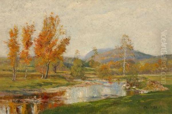 Autumn Landscape Oil Painting by Olive Parker Black