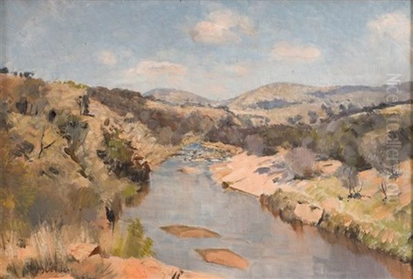 Apies River, North Of Pretoria Oil Painting by Frans David Oerder