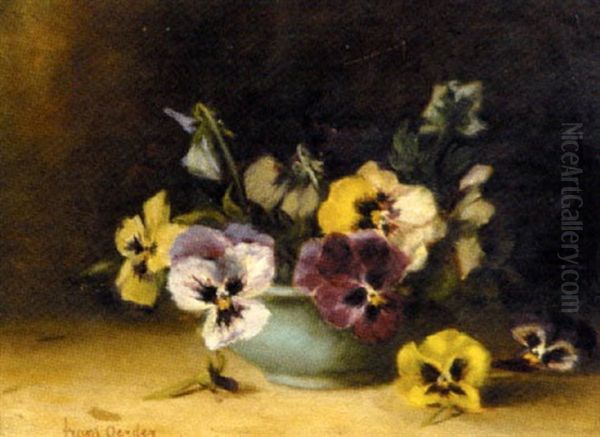 Still Life With Pansies Oil Painting by Frans David Oerder