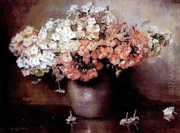 A Still Life With Flowers Oil Painting by Frans David Oerder