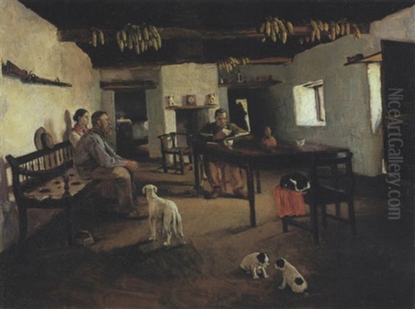 An Interior Of A Boer House Oil Painting by Frans David Oerder