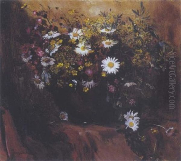 Still Life Of Flowers In A Vase Oil Painting by Frans David Oerder