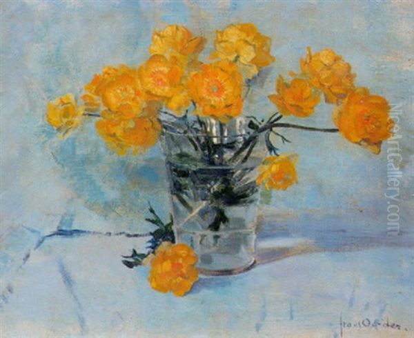 Still Life Of Poppies Oil Painting by Frans David Oerder