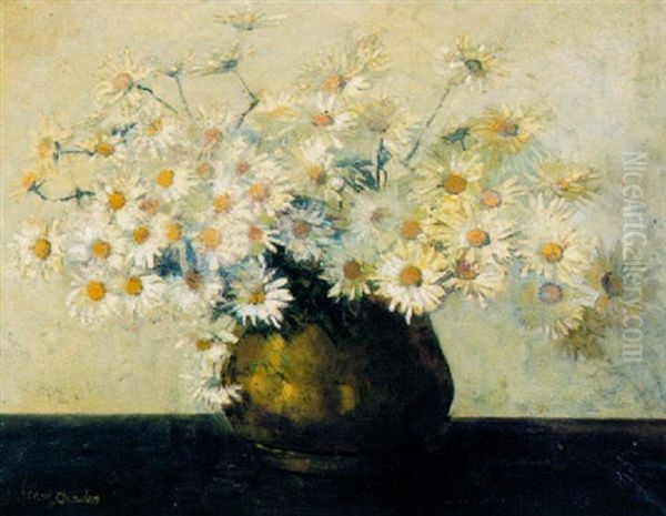 Still Life Of Daisies Oil Painting by Frans David Oerder