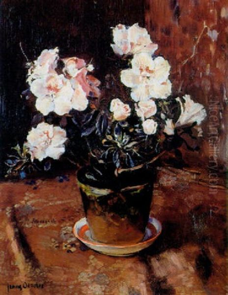 Still Life Of Azaleas In A Pot Oil Painting by Frans David Oerder