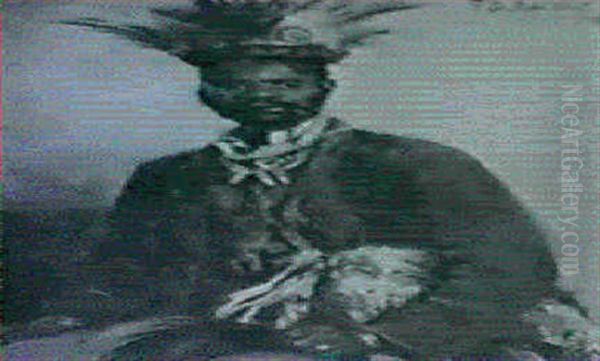 Zulu Chieftan Oil Painting by Frans David Oerder