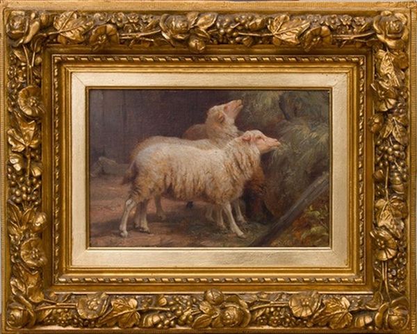 Sheep Oil Painting by Johannes Adam Simon Oertel