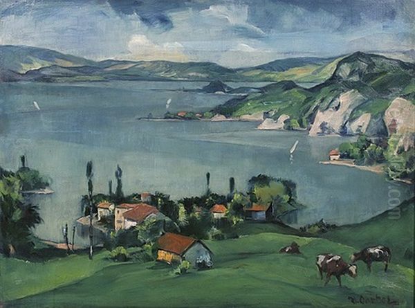 Blick Auf Den Gardasee Oil Painting by Wilhelm Oertel