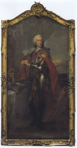 Bildnis Kaiser Karl Vii. Albrecht, Kurfurst Von Bayern Nach Dem Prototyp Von Louis De Silvestre In Dresden Oil Painting by Adam Friedrich Oeser