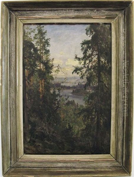 Am Christiania Fjord Oil Painting by Carl August Heinrich Ferdinand Oesterley