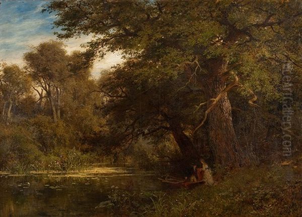 Ausflug An Den See Oil Painting by Carl August Heinrich Ferdinand Oesterley