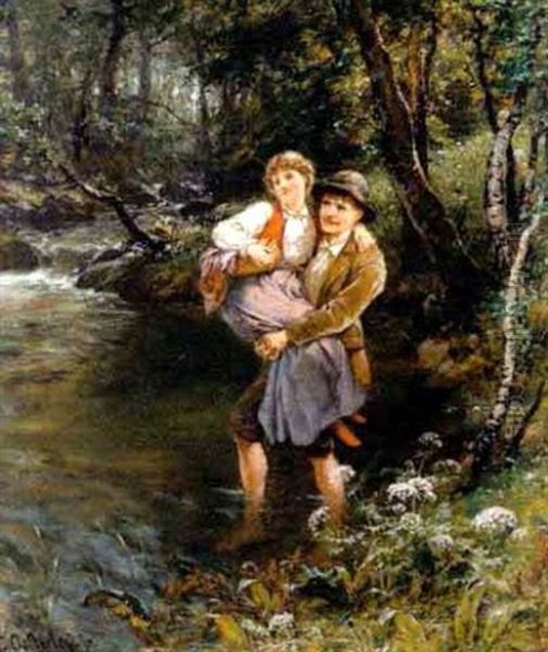 Die Erwiesene Aufmerksamkeit Oil Painting by Carl August Heinrich Ferdinand Oesterley