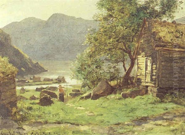 Parti Fra Sundal, Norge Oil Painting by Carl August Heinrich Ferdinand Oesterley