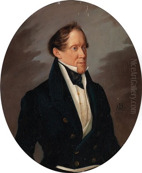 Portrait Of Joseph Ritter Von Neuwirth Oil Painting by Karl Wilhelm Friedrich Oesterley