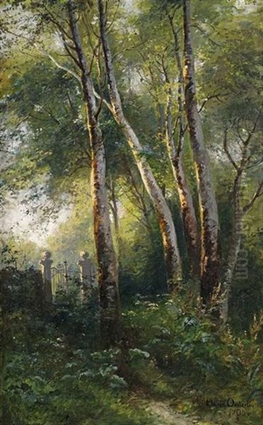 Parktor Am Birkenwald Oil Painting by Marie Oesterley