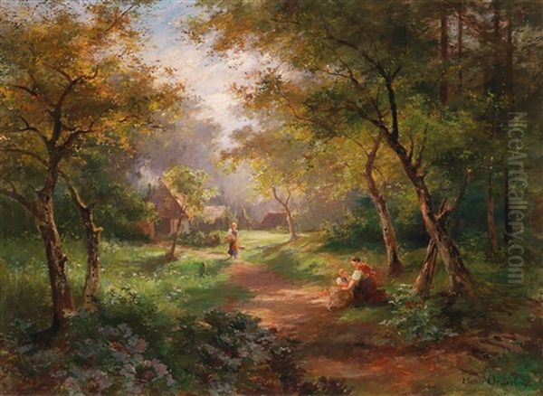 Resting By The Path Oil Painting by Marie Oesterly