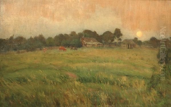 Chartrevilles Farm Oil Painting by Edward Cairns Officer