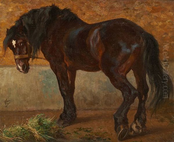 Cheval De Trait Oil Painting by Ferdinand Oger