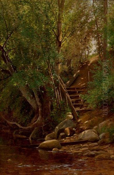 Along The Creek Oil Painting by John Clinton Ogilvie