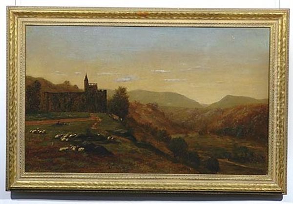 Castle In Landscape Oil Painting by John Clinton Ogilvie