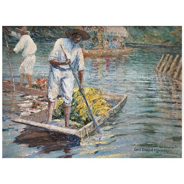 Xochimilco Oil Painting by Cecil Crawford O'Gorman