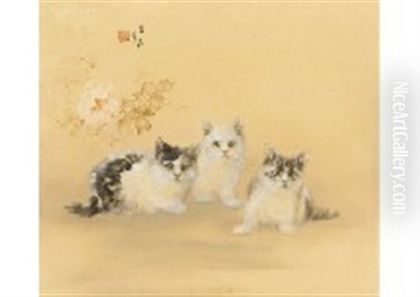 Kitten Oil Painting by Suiseki Ohashi