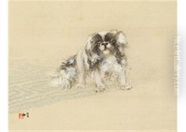 Dog Oil Painting by Suiseki Ohashi