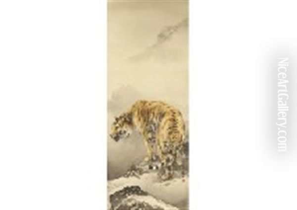 Tiger Oil Painting by Suiseki Ohashi